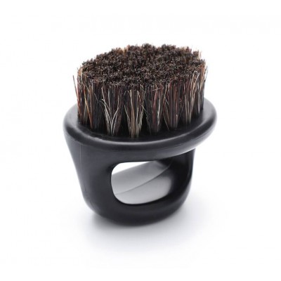 Men Shaving Face Hair Barber Cleaning Brush Black ABS Handle Boar Bristle Finger Beard Brush